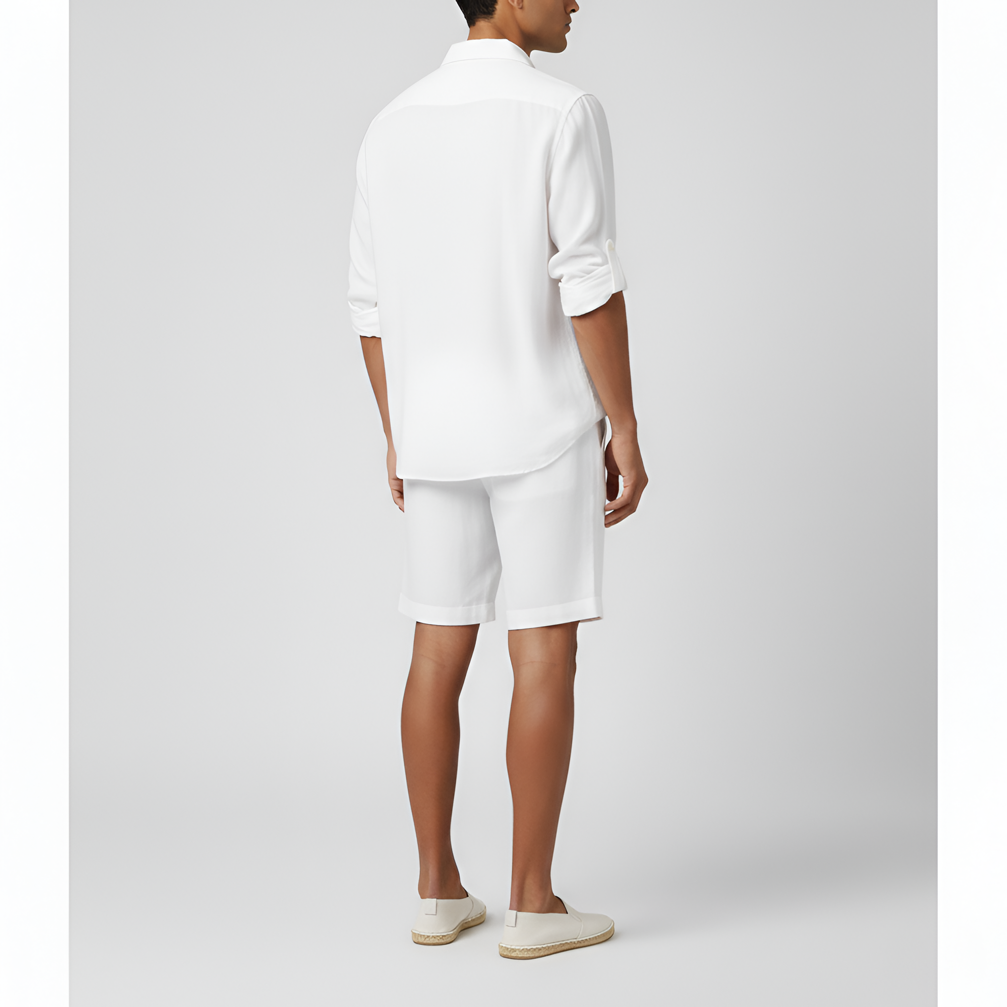 Pantalones cortos de hombre de algodón con cintura elástica y cordón, además de bolsillos laterales