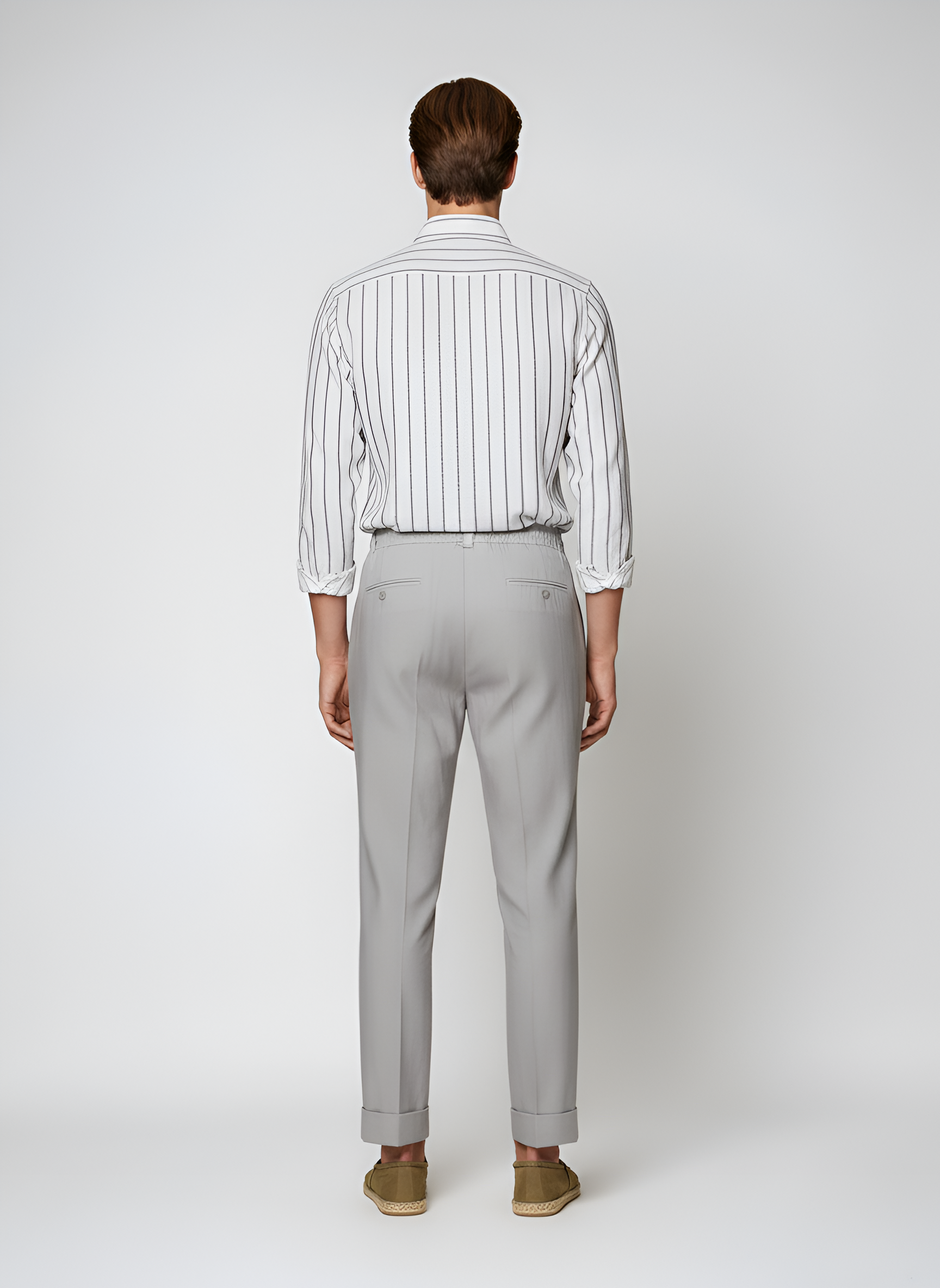 Bellivaro ανδρικό παντελόνι με ελαστική μέση και κορδόνι – κλασικό tailored παντελόνι