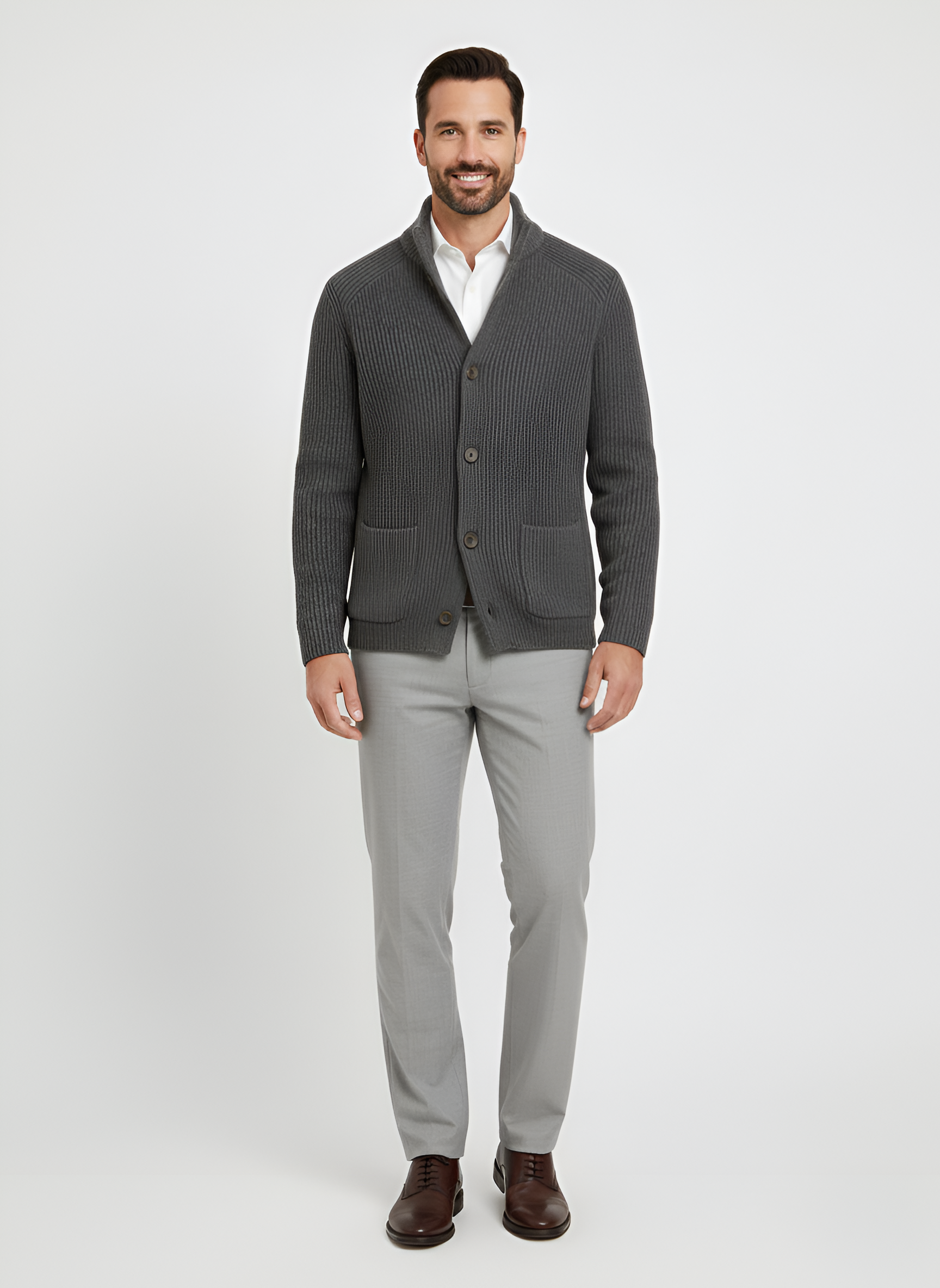 Bellivaro πλεκτή ζακέτα για άντρες με κουμπιά και ψηλό γιακά