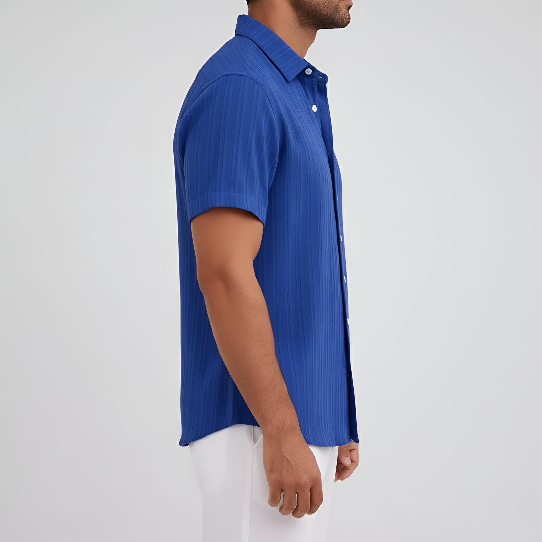 Camicia uomo a maniche corte con colletto e chiusura a bottoni camicia estiva