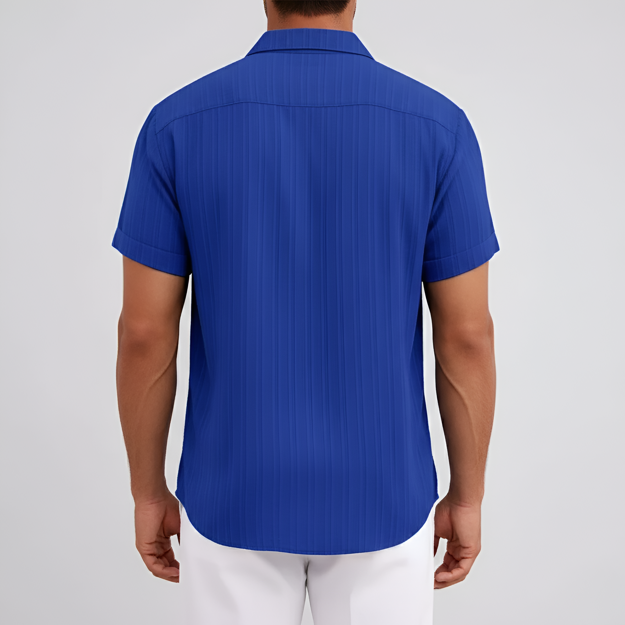 Camicia uomo a maniche corte con colletto e chiusura a bottoni camicia estiva