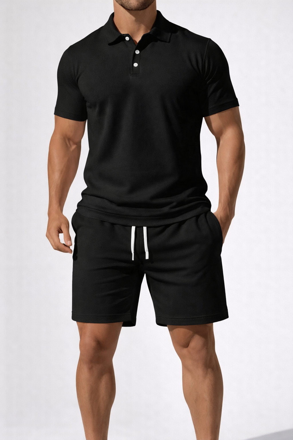 Dexter | Pánská polokošile s krátkým rukávem a šortky se šňůrkou, letní outfit set