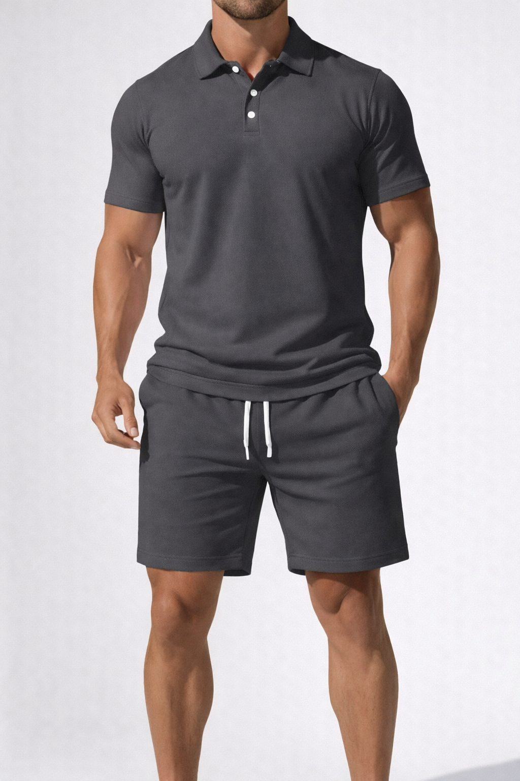 Dexter | Pánská polokošile s krátkým rukávem a šortky se šňůrkou, letní outfit set