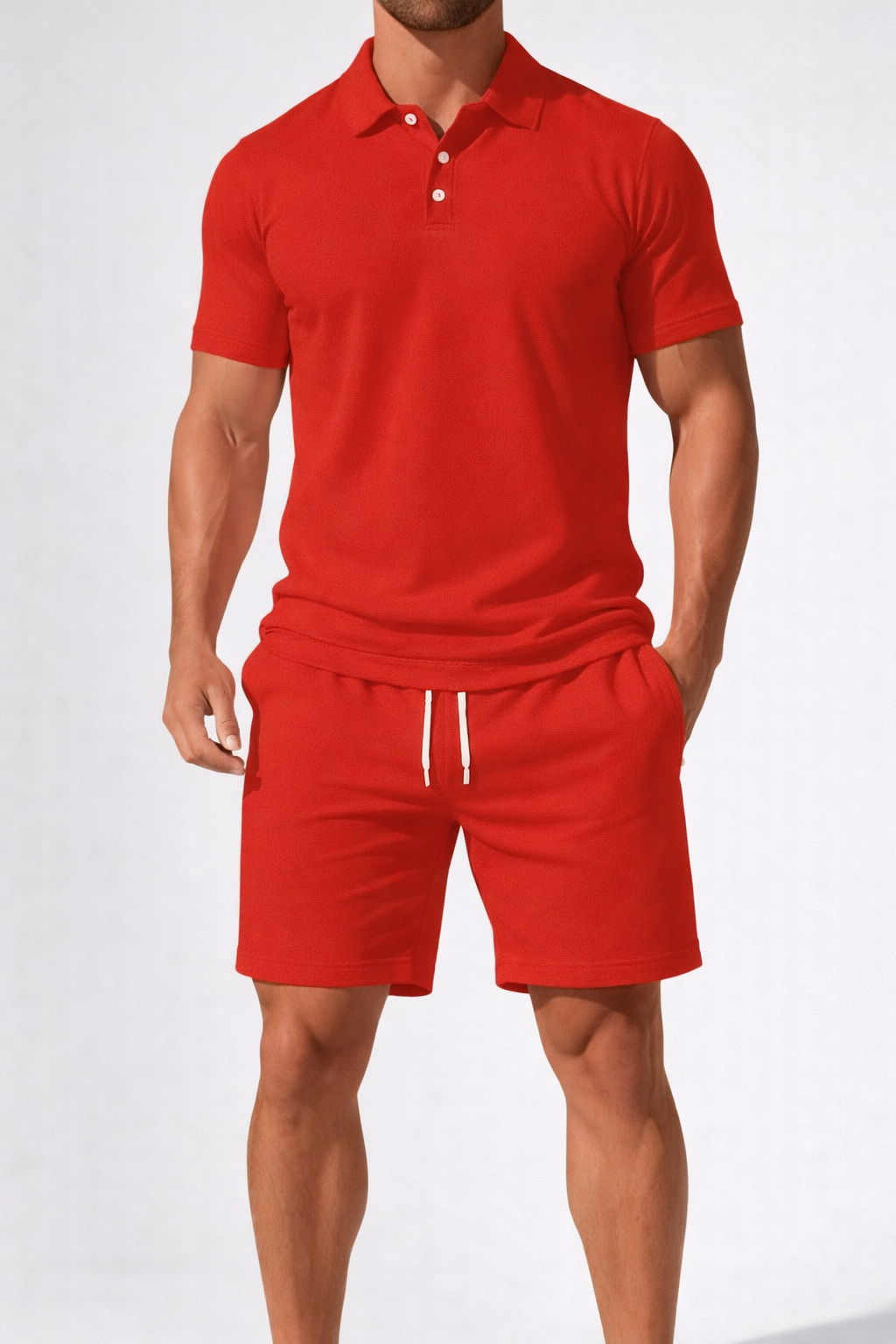 Dexter | Pánská polokošile s krátkým rukávem a šortky se šňůrkou, letní outfit set
