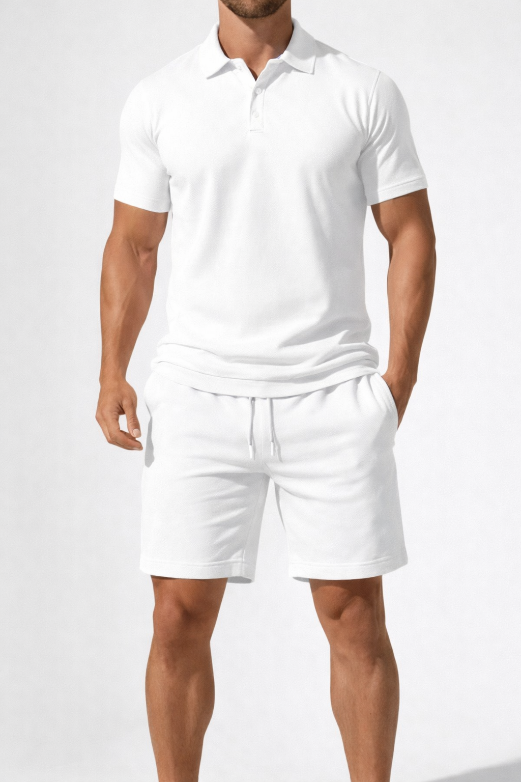 Dexter | Pánská polokošile s krátkým rukávem a šortky se šňůrkou, letní outfit set
