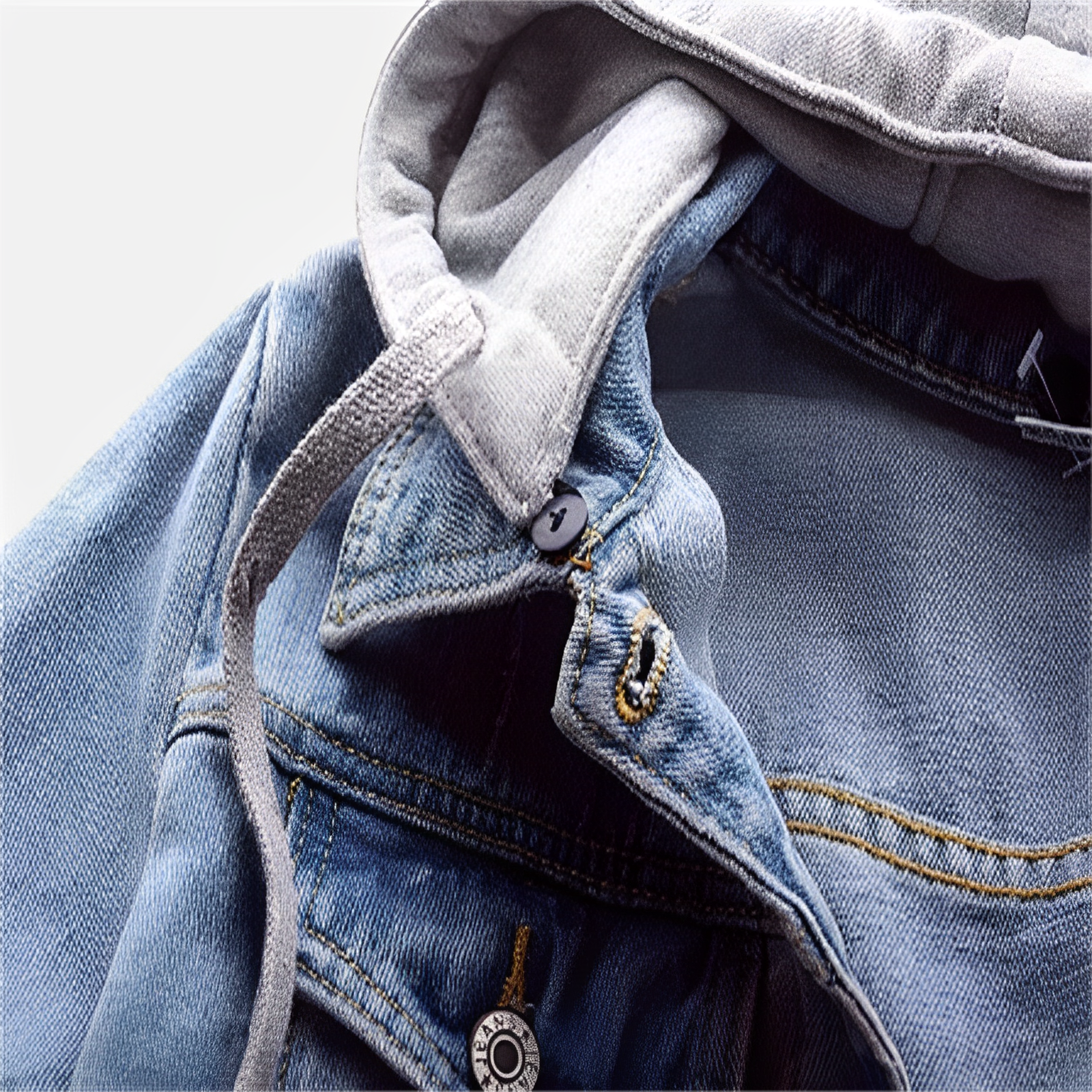 Chaqueta vaquera con mangas largas y capucha desmontable