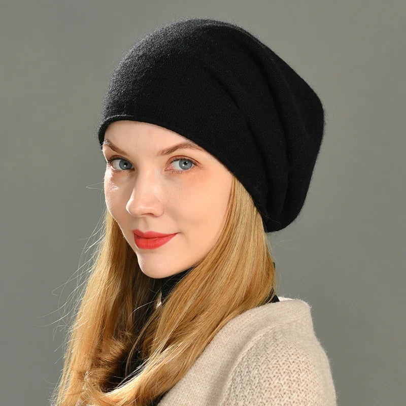 Cashmere Beanie til Kvinder med Blød Pasform