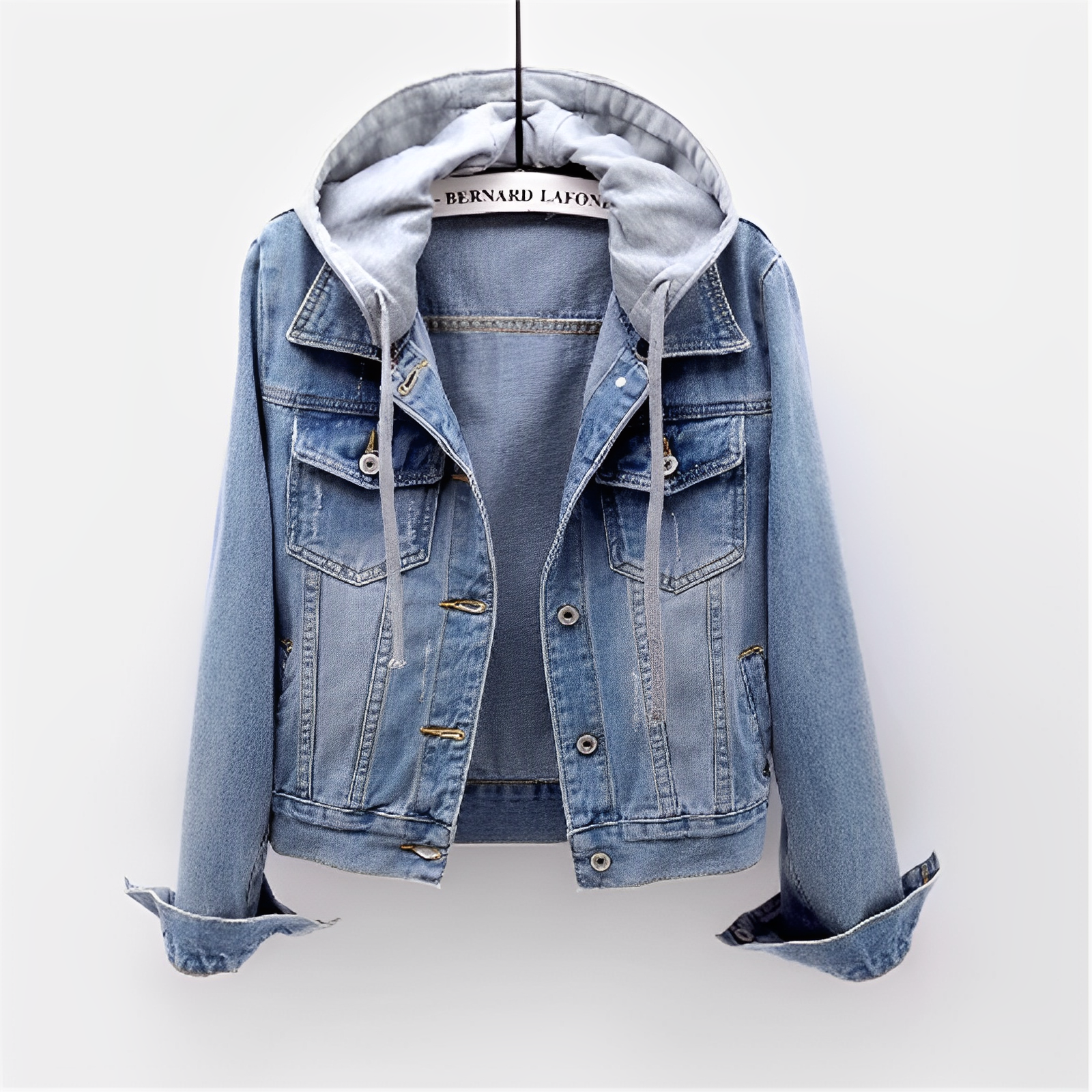 Chaqueta vaquera con mangas largas y capucha desmontable