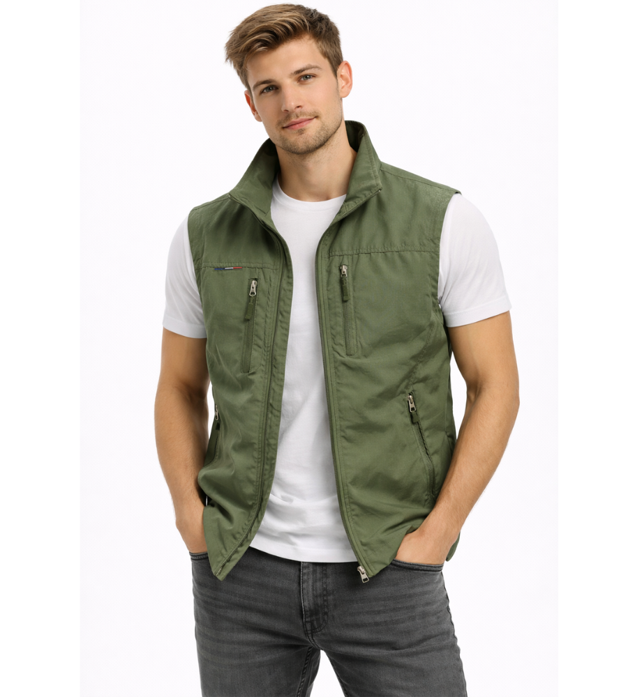 Herre Bodywarmer med Lynlås og Ståkrave – Let Outdoor Vest