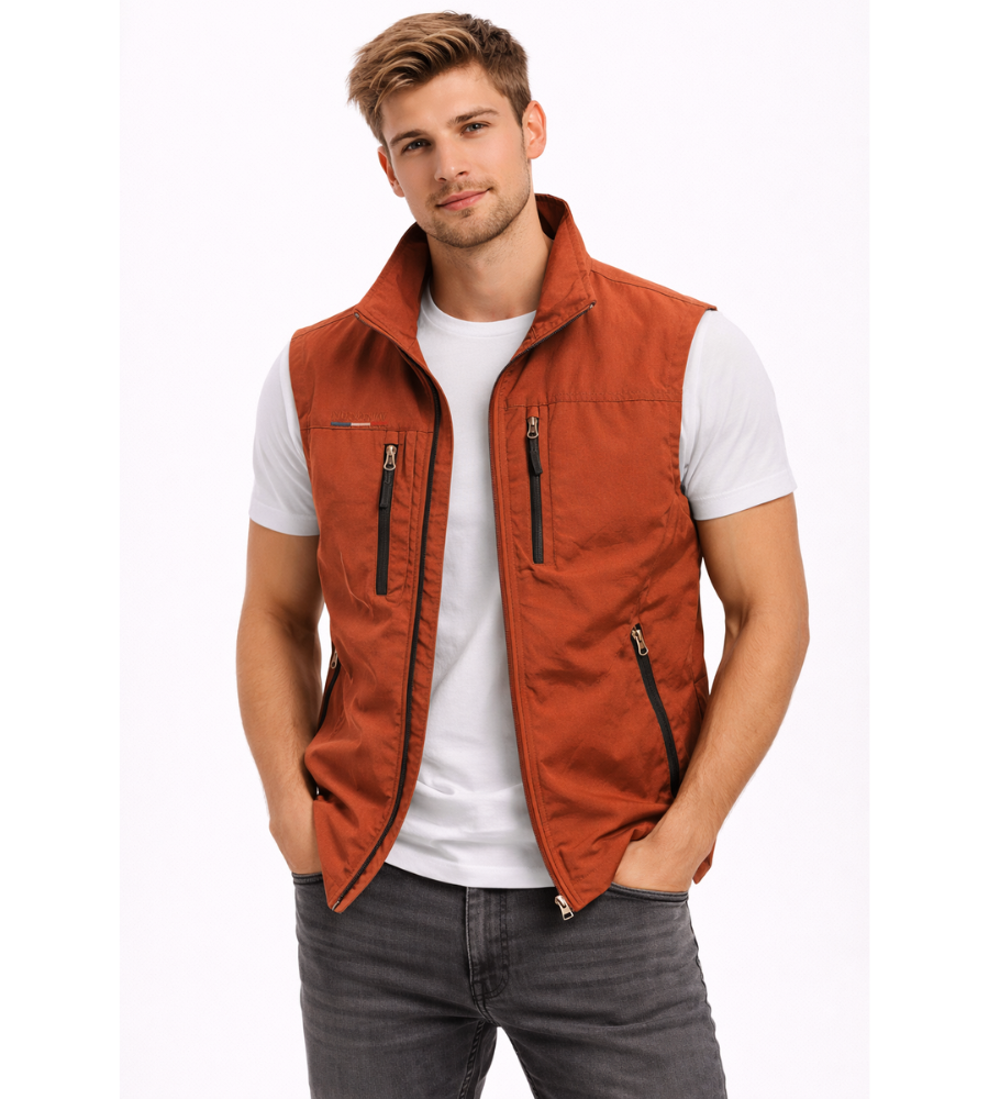 Herre Bodywarmer med Lynlås og Ståkrave – Let Outdoor Vest