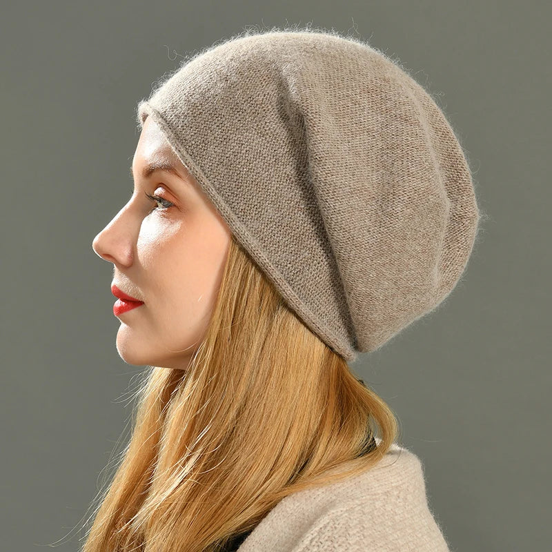 Cashmere Beanie til Kvinder med Blød Pasform