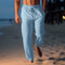 Zomerbroek voor Heren – Luchtige Linnen Look Broek met Trekkoord | Comfortabele Casual Strandbroek voor Vakantie & Dagelijks Gebruik