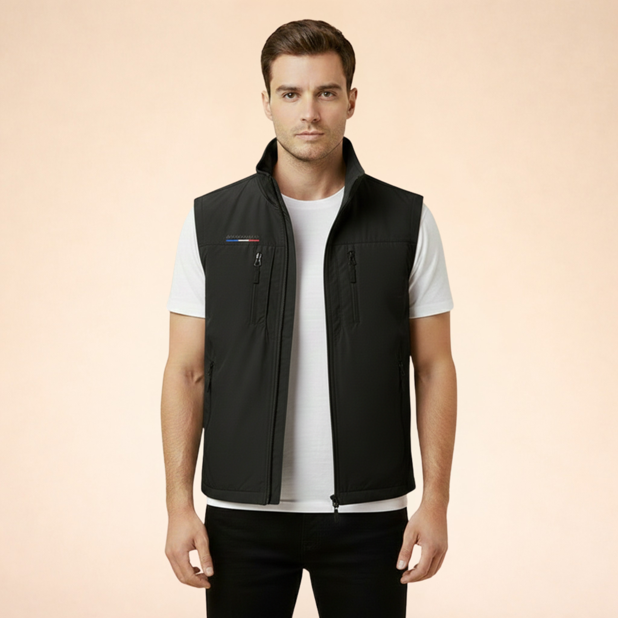 Herre Cargo Vest med Lynlås og Flere Lommer til Outdoor