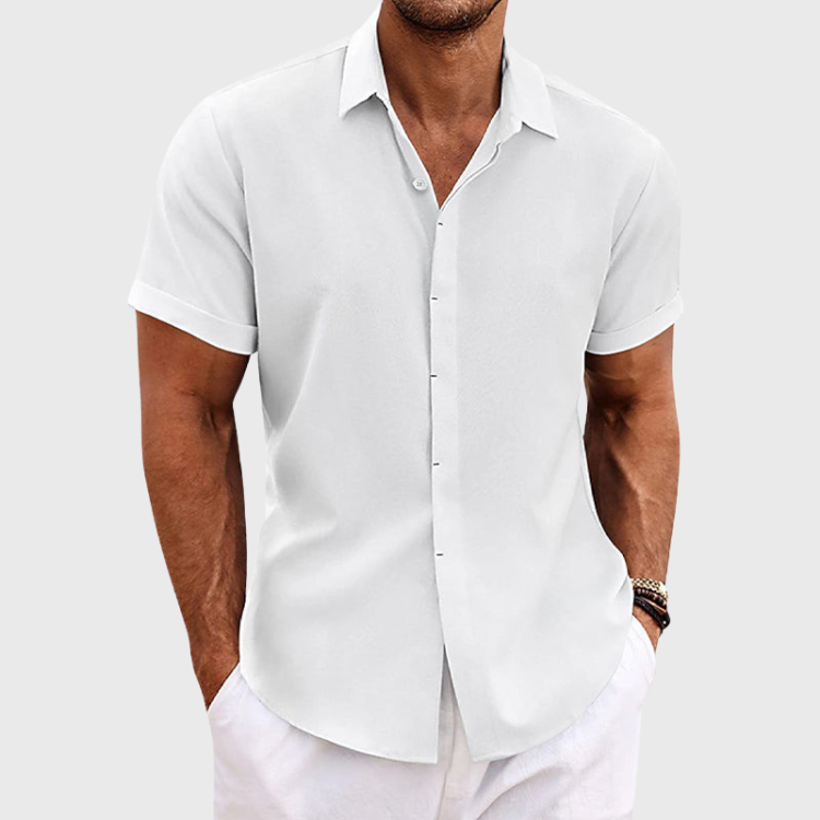 Camicia da uomo in lino – maniche corte e confortevole e ariosa
