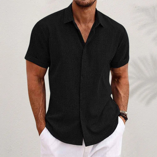Camicia da uomo in lino – maniche corte e confortevole e ariosa