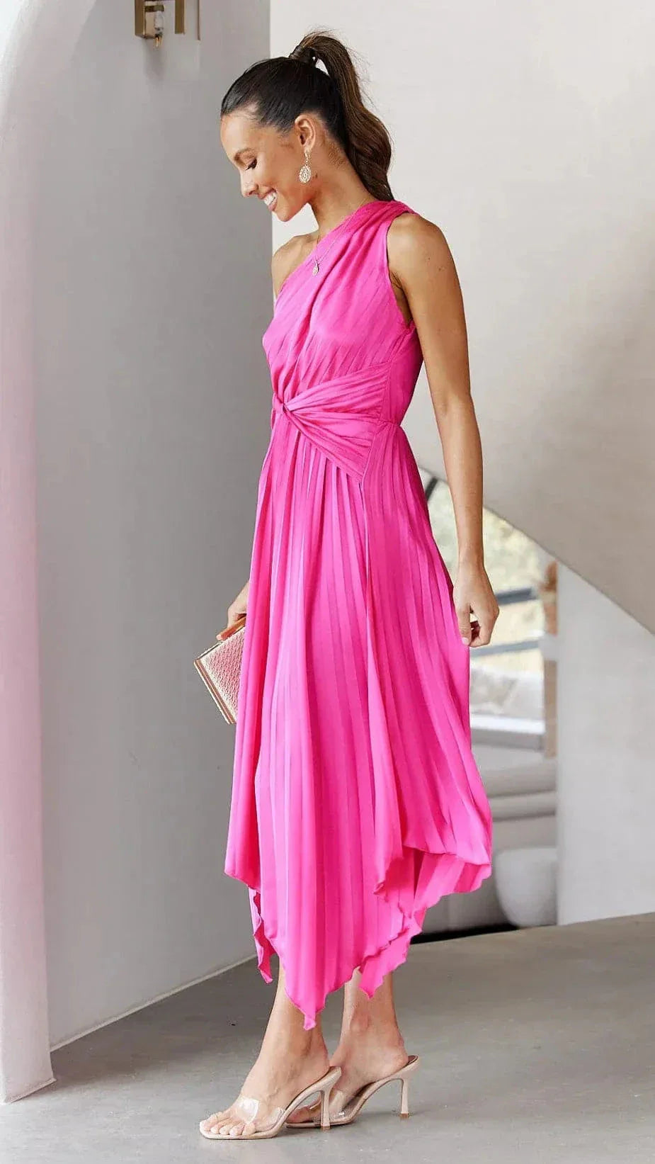 Audrine | One-Shoulder Midi Dress