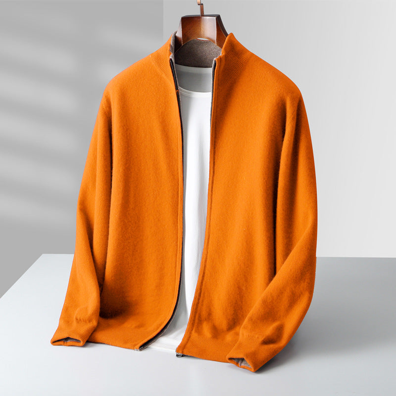 Cashmere Cardigan til Mænd med Fuld Lynlås