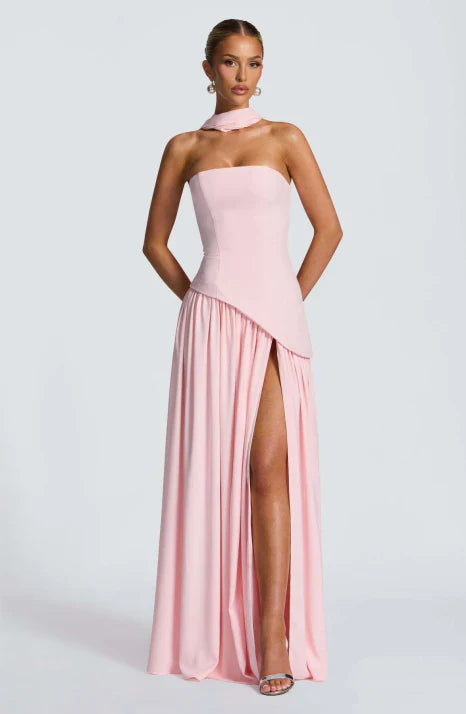 Maxikleid Damen | Trägerloser Schnitt & fließende Silhouette
