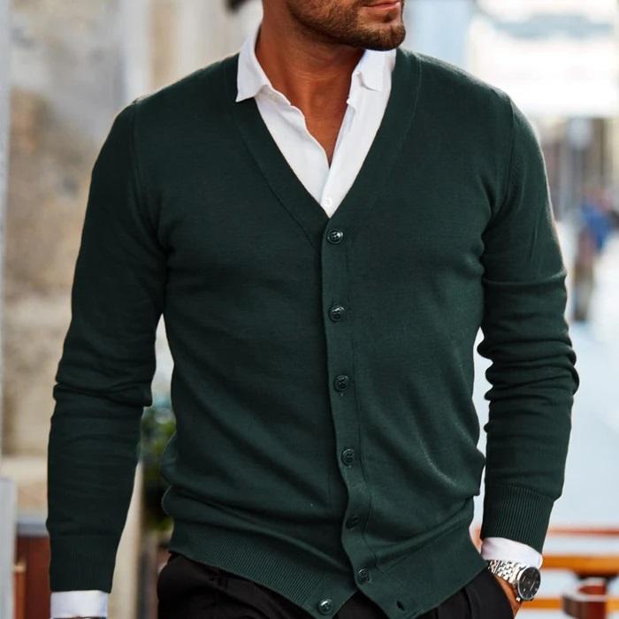 Bellivaro | Herre Cardigan Med V-hals – Elegant og Komfortabel Hverdagsstil