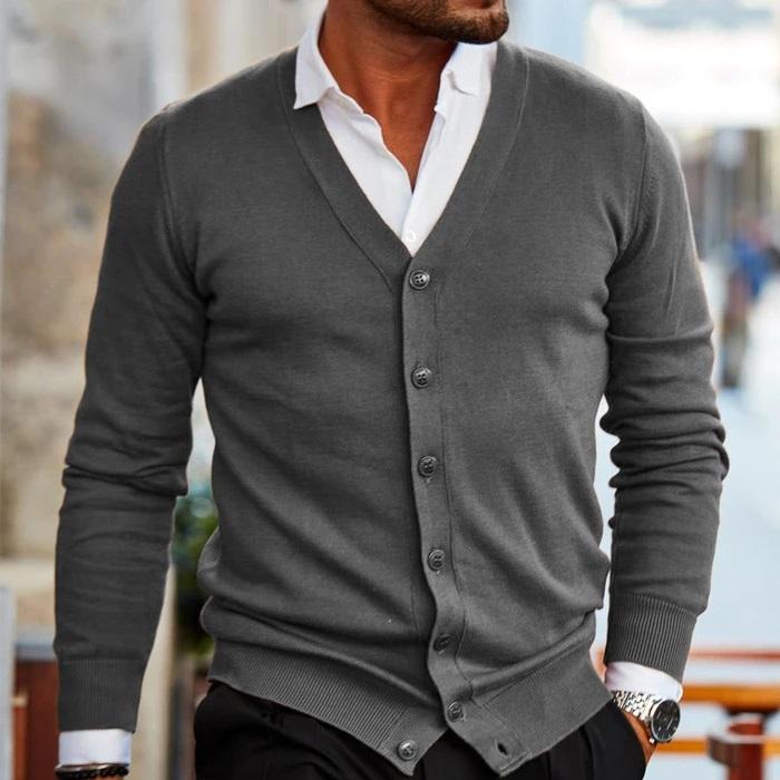 Bellivaro | Herre Cardigan Med V-hals – Elegant og Komfortabel Hverdagsstil