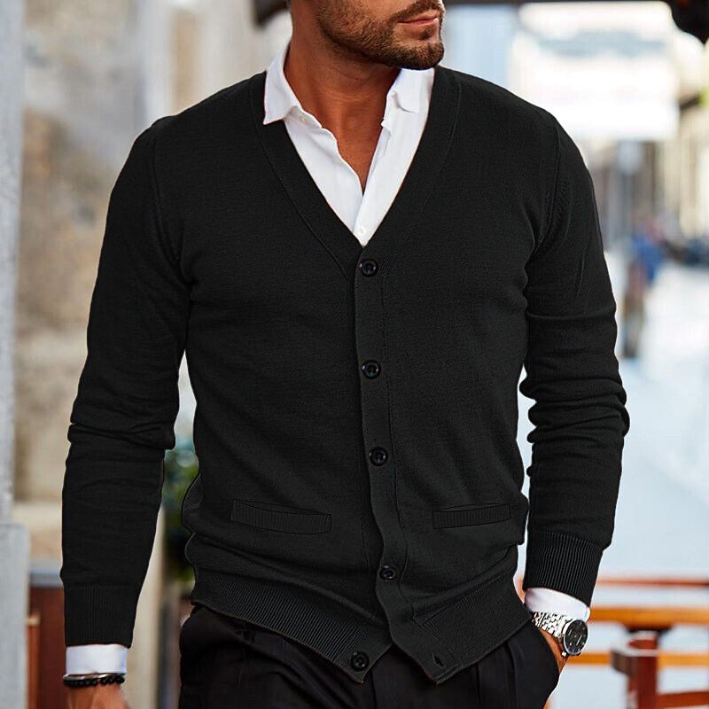 Bellivaro | Herre Cardigan Med V-hals – Elegant og Komfortabel Hverdagsstil