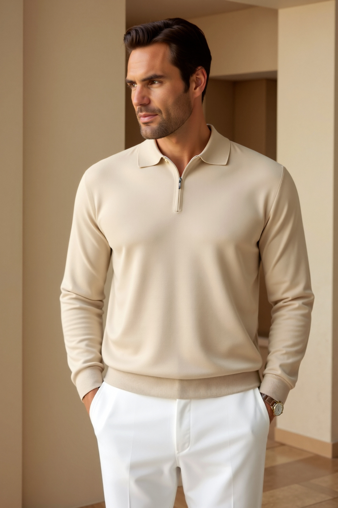 Bellivaro | Strikket Polo T-shirt til Herrer – Moderne Komfort & Stil
