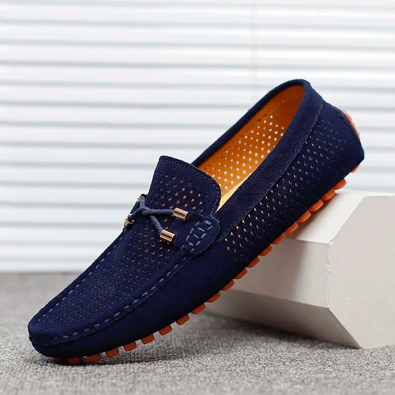 Klasické mokasíny pro muže s perforovanými detaily | Slip-on boty pro každodenní nošení a do kanceláře | Pohodlné pánské boty s podpůrnou podrážkou