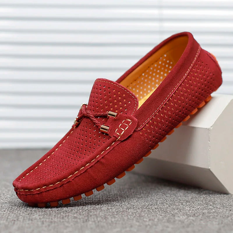 Klasyczne loafersy męskie z perforowanymi detalami | Buty wsuwane na co dzień i do biura | Wygodne męskie buty z podtrzymującą podeszwą