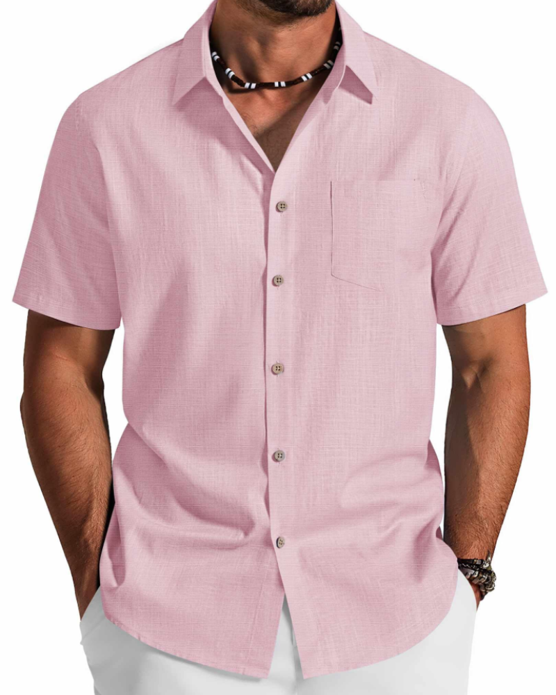 Camicia Uomo in Cotone Lyocell a Maniche Corte – Traspirante, Morbida e Casual Estiva