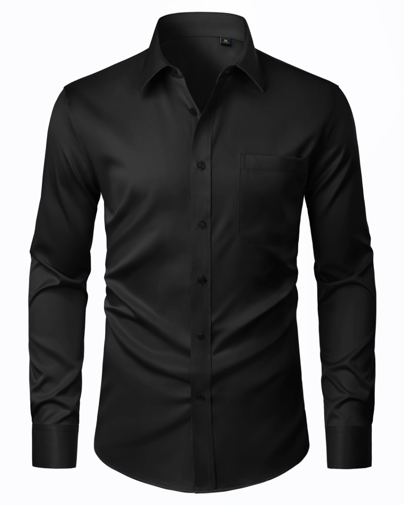 Camicia Uomo Elasticizzata Antimacchia a Maniche Lunghe