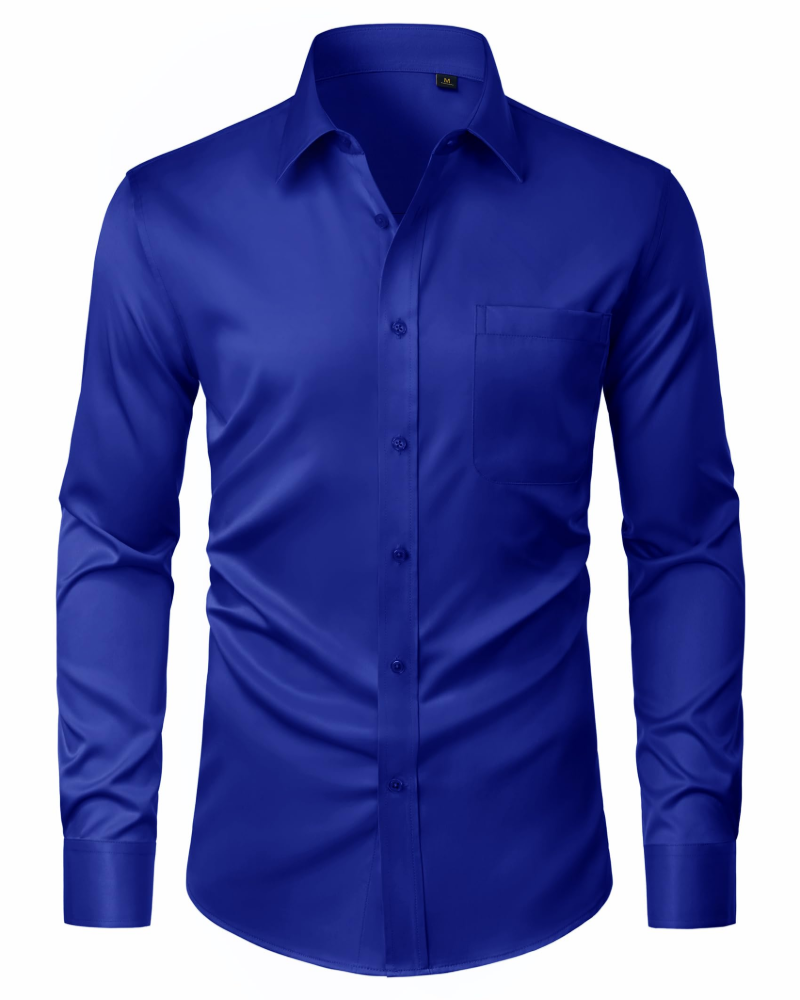 Camicia Uomo Elasticizzata Antimacchia a Maniche Lunghe