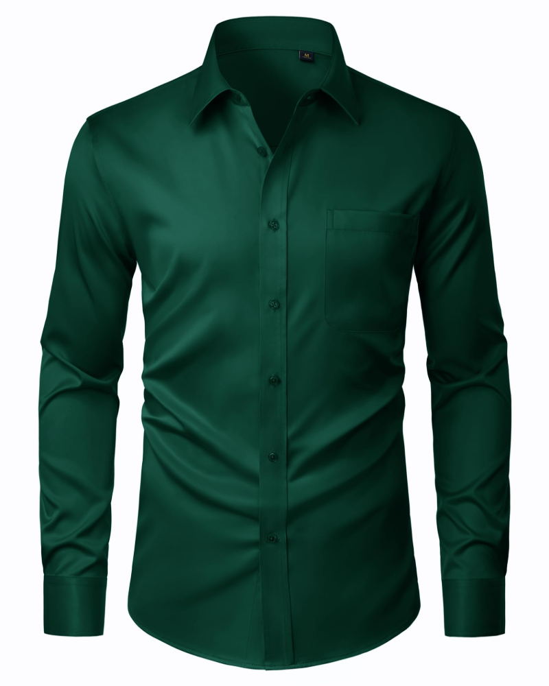 Camicia Uomo Elasticizzata Antimacchia a Maniche Lunghe
