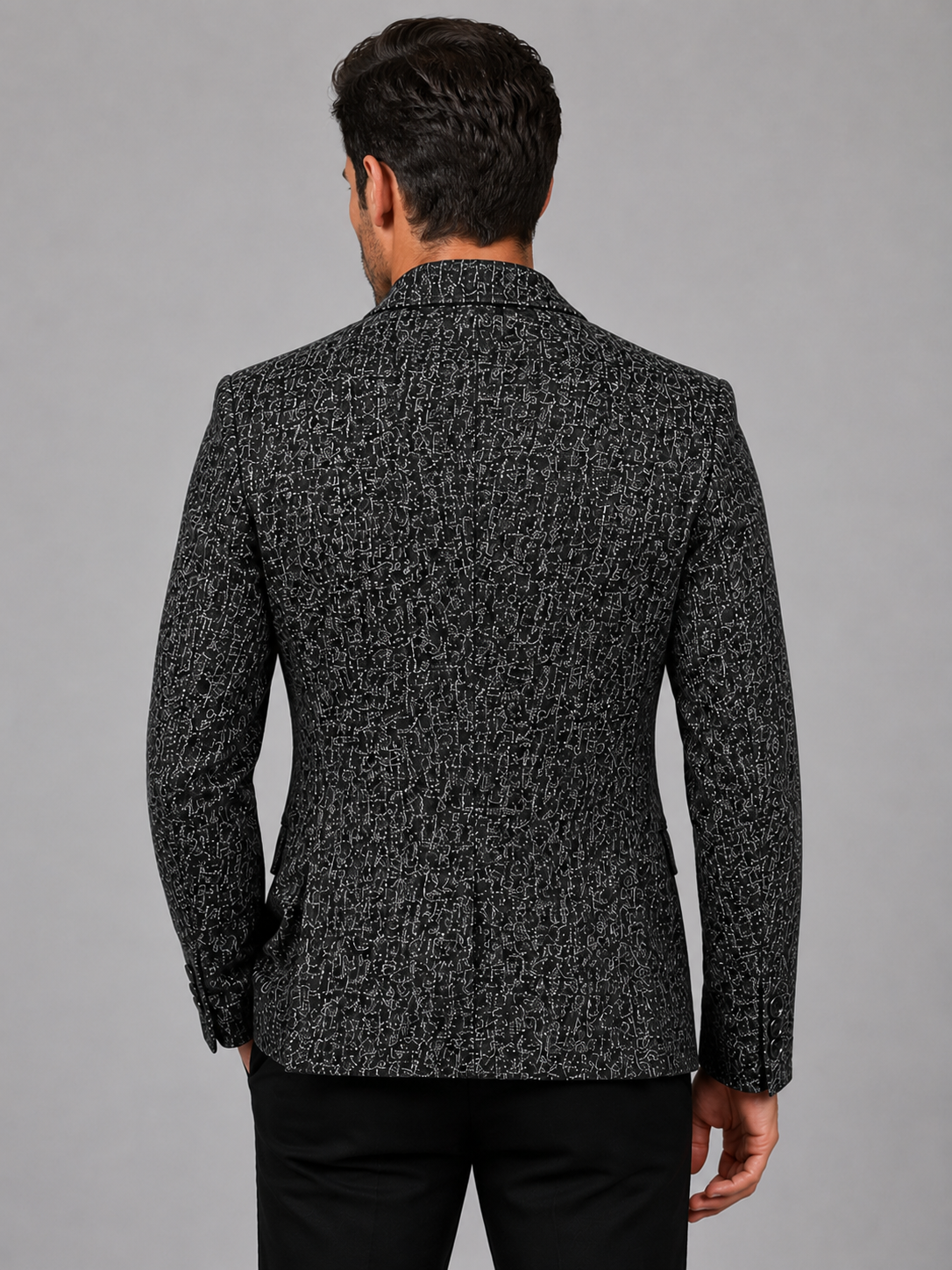 Tekstureret Blazer til Mænd med Revers