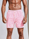 Herre Stribede Badeshorts – Hurtigtørrende Badebukser med Elastisk Talje til Strand & Sommer