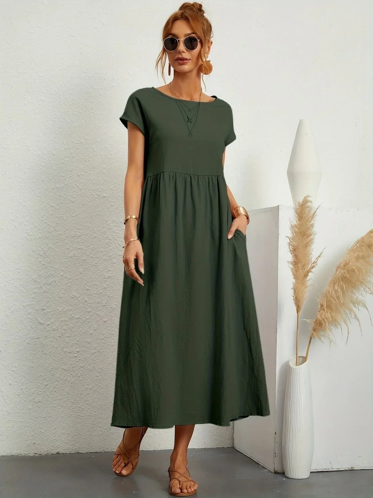 Løs lang kjole til kvinder - Sommerlig elegance og komfort