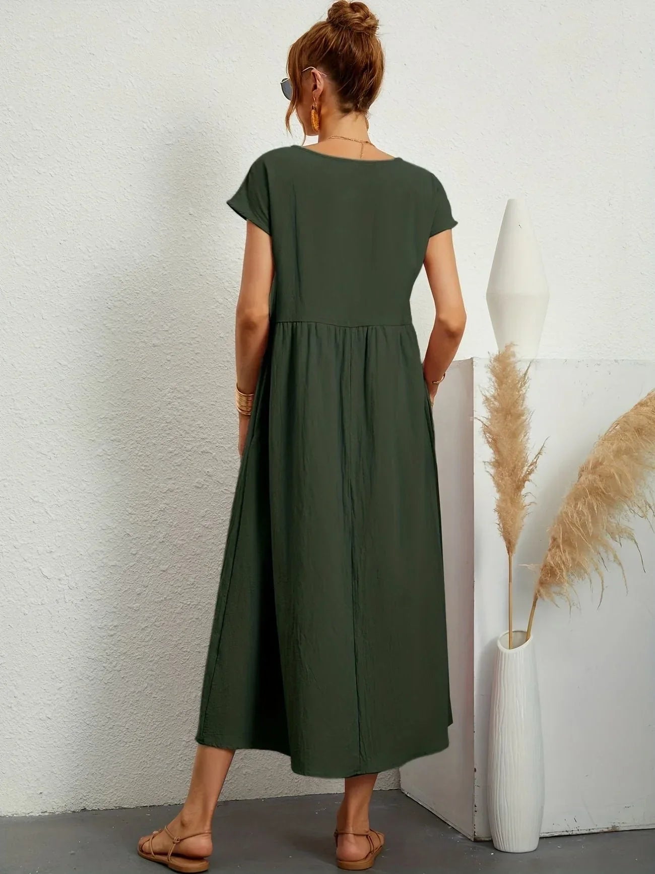 Løs lang kjole til kvinder - Sommerlig elegance og komfort