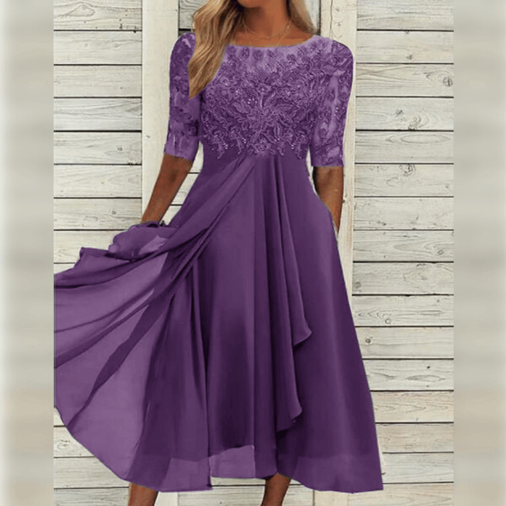 Vestido midi para senhora – festivo e confortável de usar