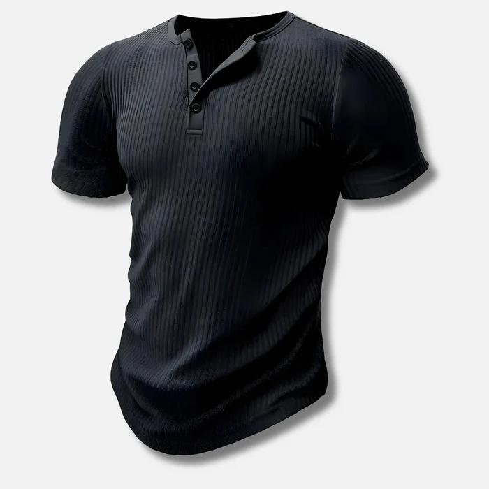 Camiseta ajustada para hombre – cierre con botones y ajuste ceñido