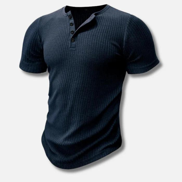 Camiseta ajustada para hombre – cierre con botones y ajuste ceñido