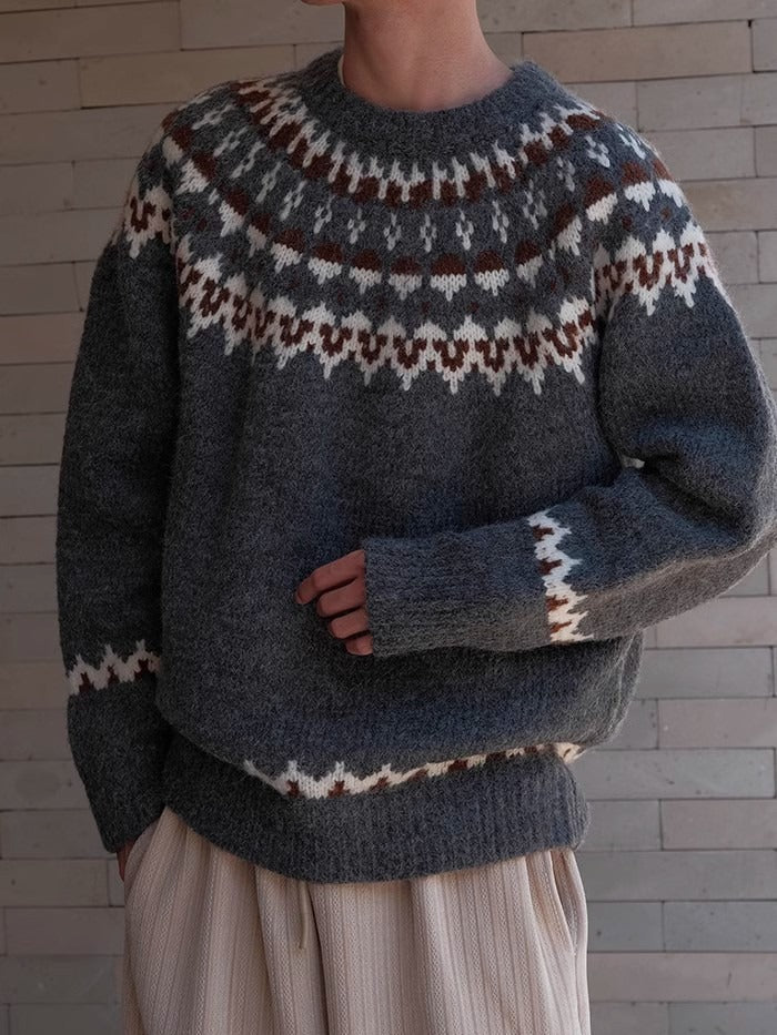 Bellivaro | Herre Vintage Rundhals Sweater | Tidløs Komfort og Nordisk Elegance