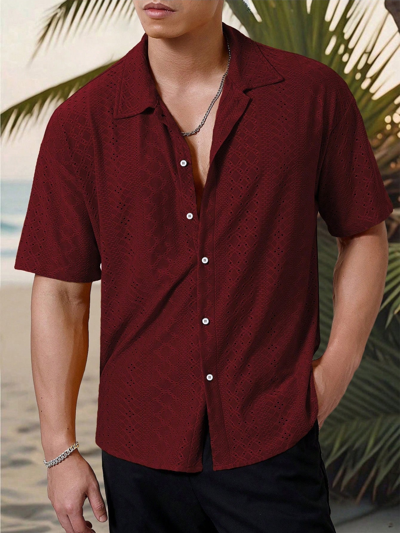 Camisa de hombre Marjhun – Camisa texturizada con botones, elegante y cómoda para un look casual