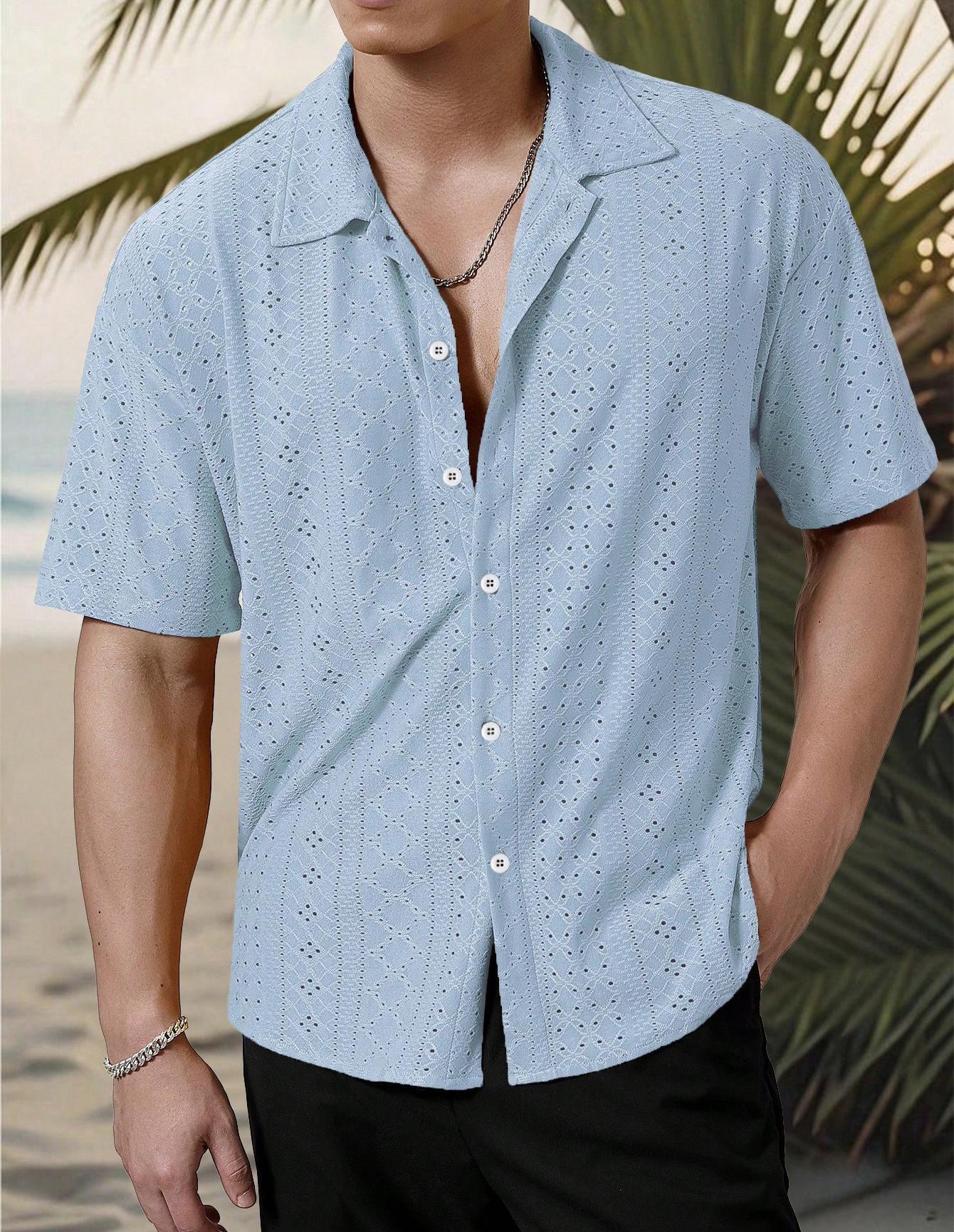Camisa de hombre Marjhun – Camisa texturizada con botones, elegante y cómoda para un look casual
