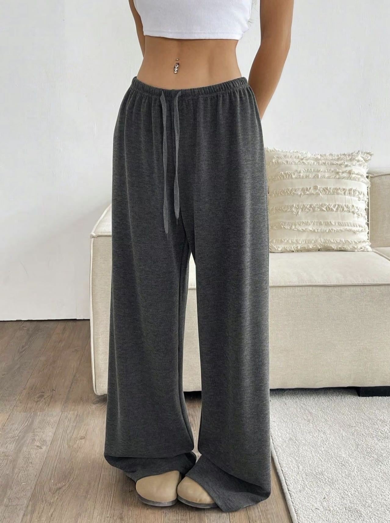 Fleece Sweatpants til Kvinder med Wide Leg