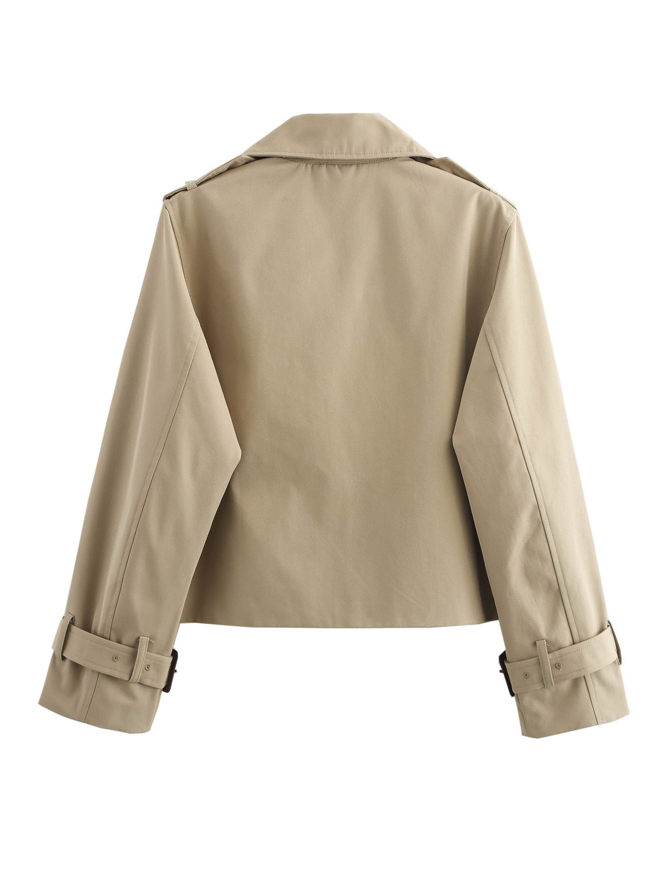 Cropped Dobbeltradet Trenchcoat til Kvinder