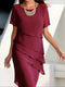 Vestido leve de chiffon com pregas