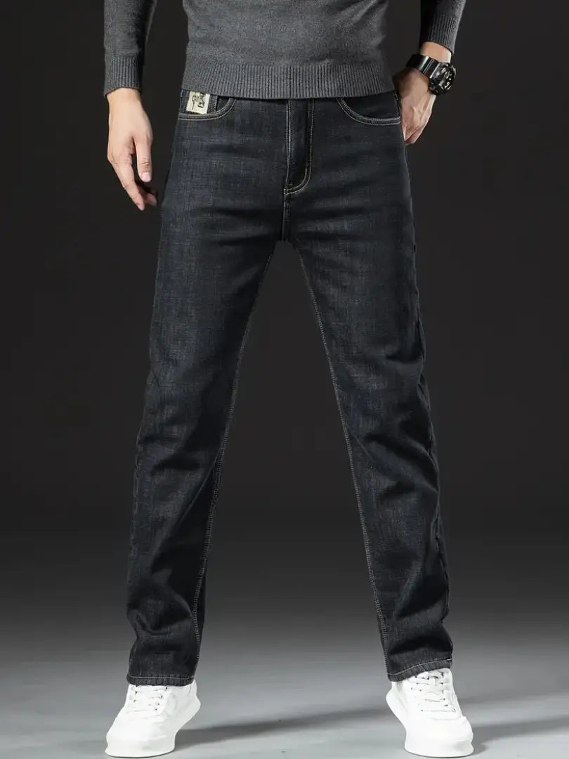 Fleeceforede Jeans til Mænd med Regular Fit