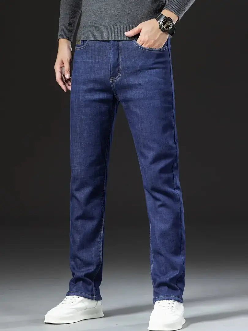 Fleeceforede Jeans til Mænd med Regular Fit