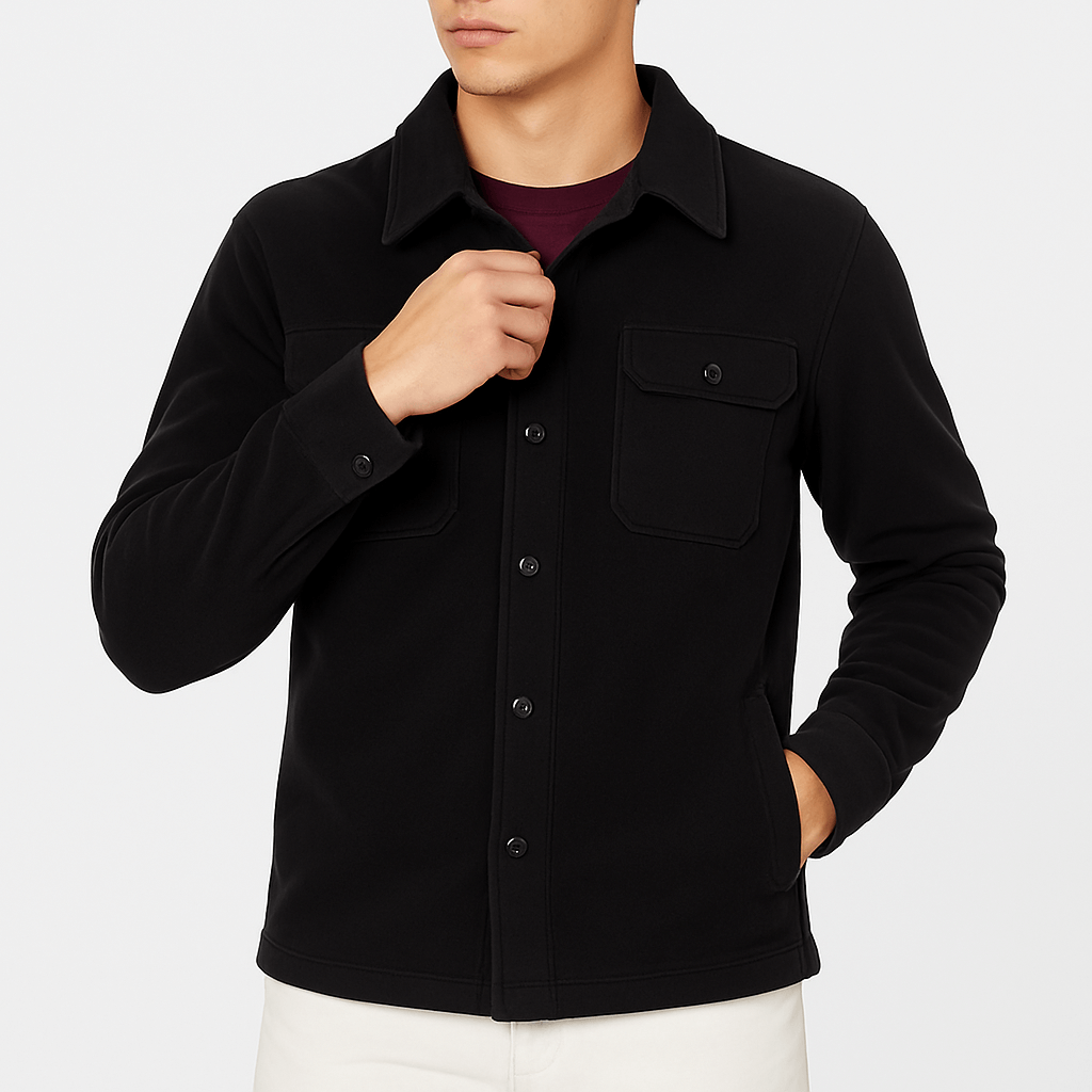 Bellivaro | Mænds Knappet Skjortejakke Med Lommer | Skræddersyet Afslappet Overskjorte