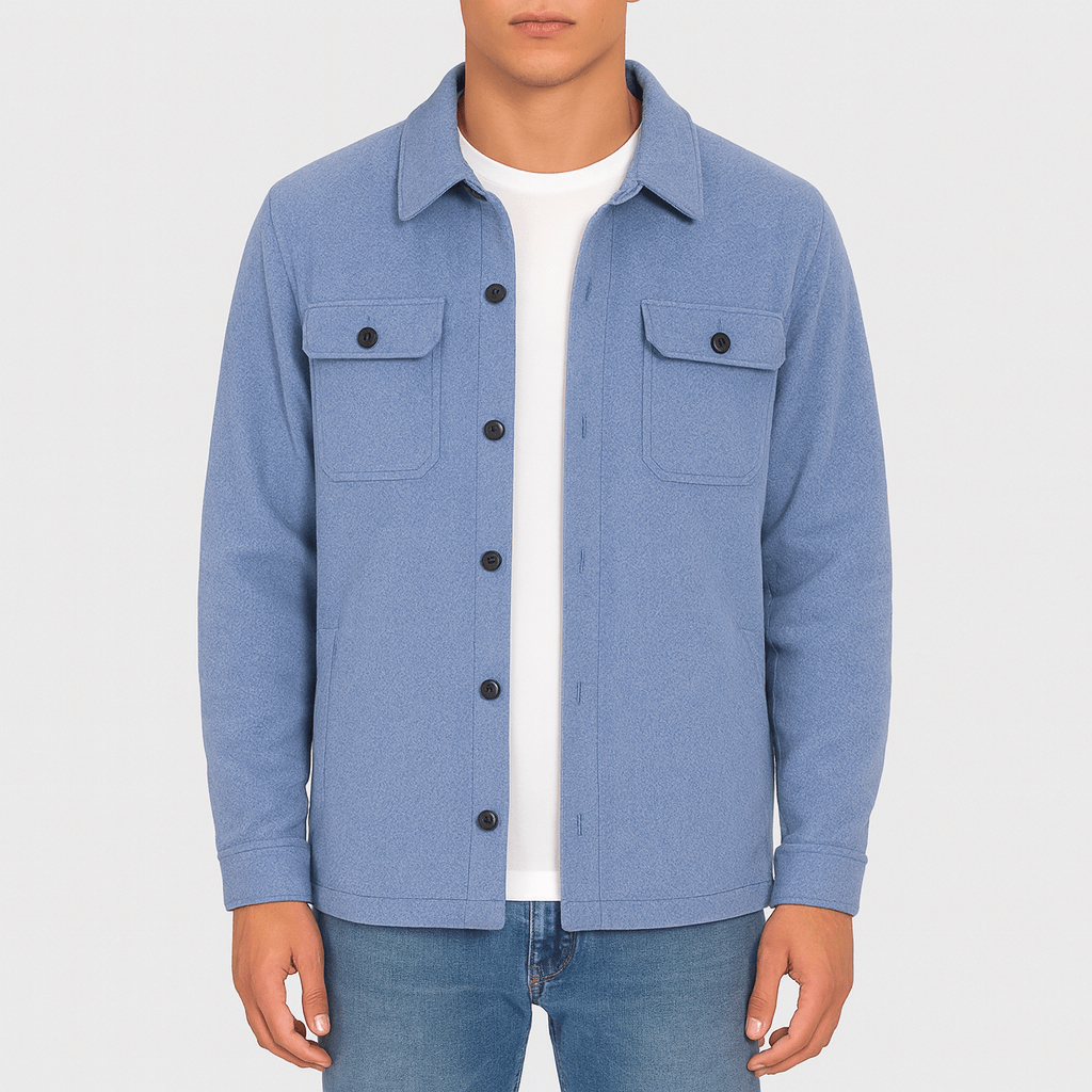 Bellivaro | Mænds Knappet Skjortejakke Med Lommer | Skræddersyet Afslappet Overskjorte