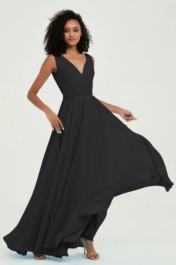 Vestido de festa elegante com decote em V